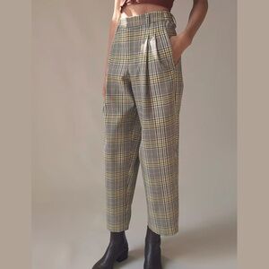 NWT Urban Outfitters Arlo Plaid Pleated Tapered Pants
